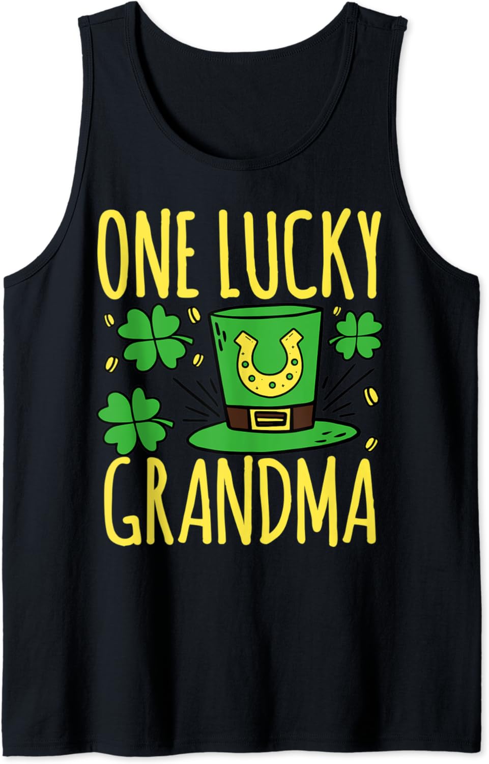 One Lucky Grandma St. Patrick's Day Lucky Grandma Tank Top Clothing, Shoes & Jewelry